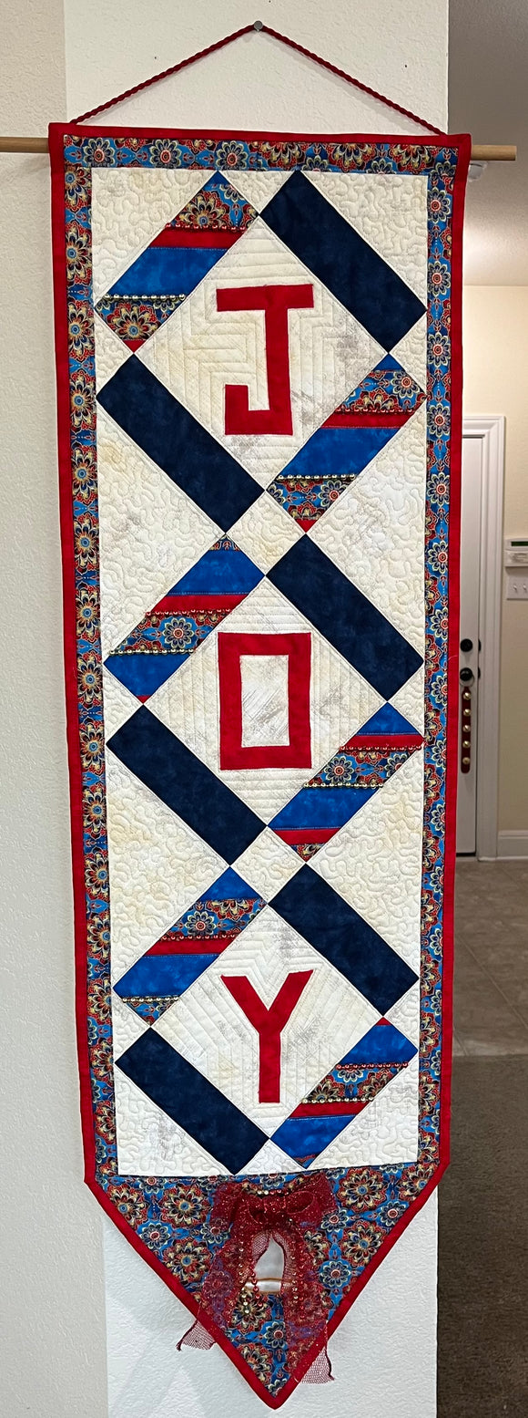 Blue & Red, Christmas Joy Banner/Wall Hanging - Finished