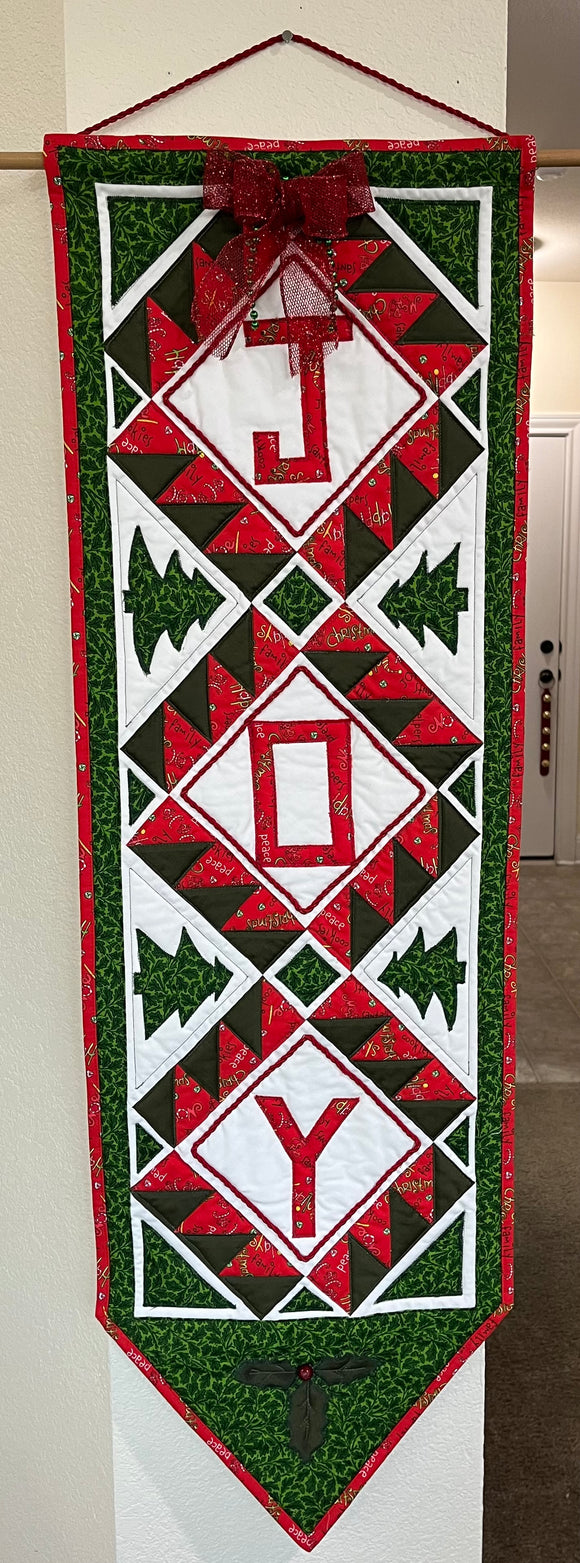 Red Christmas Joy Banner/Wall Hanging - Finished