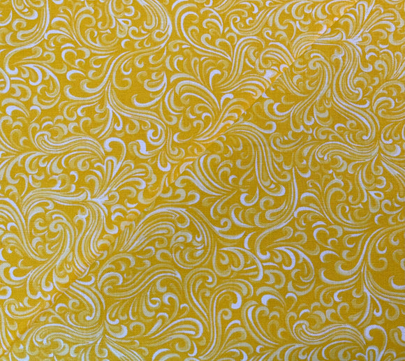 #571 - White And Yellow Swirls On Bright Yellow