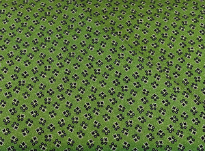#4600 - Marcus Fabrics - Green With Tiny Black Floral Pattern