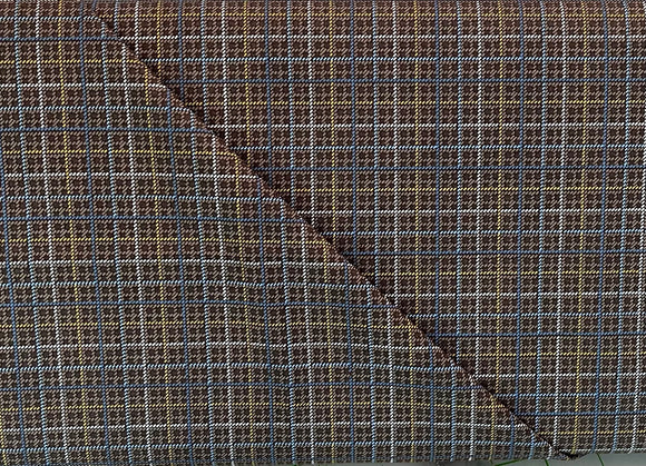 #4602 - Marcus Fabrics - Brown Checked Pattern With Colored Lines