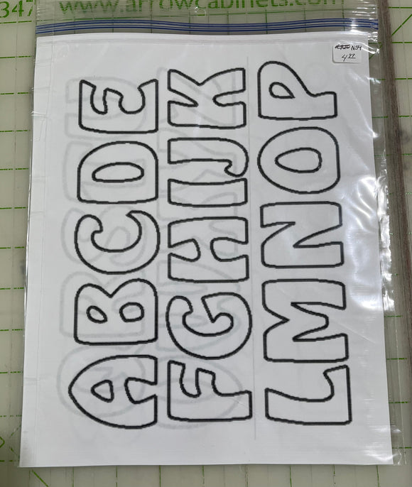 N54 - ABC &123 Paper Letters and Numbers For Applique