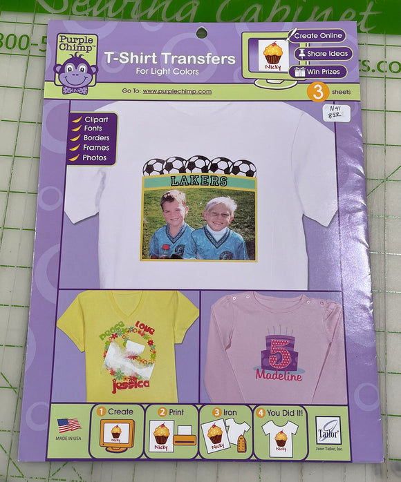 N41 - Iron On T-Shirt Transfers For Light Colors