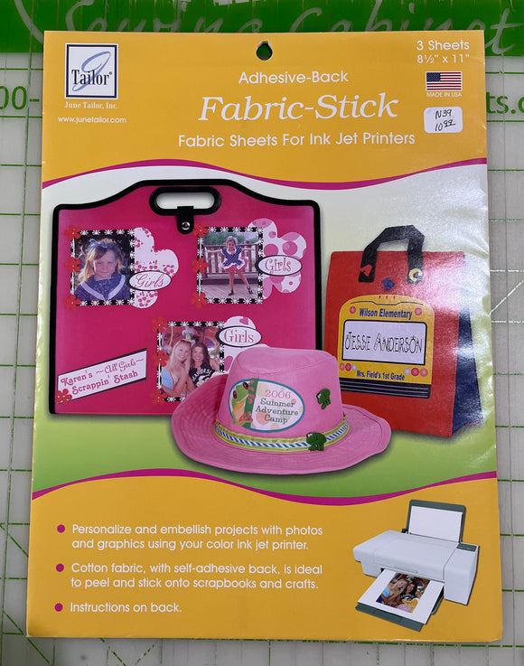 N39 - Fabric Stick - Fabric Sheets For Ink Jet Printers