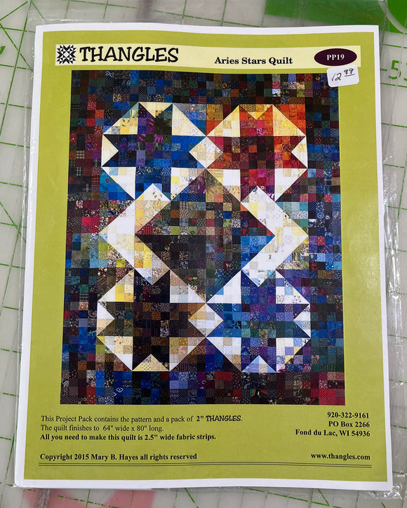 N1518 - Thangles - Aries Stars Quilt Pattern & Papers