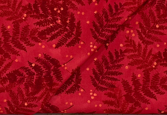 48702 12 - Moda - Rosy Red With Large Leaves