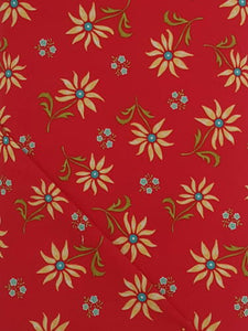 #103 - Henry Glass & Co. - Summer House Red With Yellow Daisies
