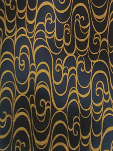 #4019 - Kona Bay - Cherish Collection - Large, Metallic Gold Swirls, On Dark Blue