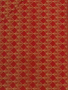 #122- Fabric Freedom- Deco Dreams- Red And Metallic Gold Print