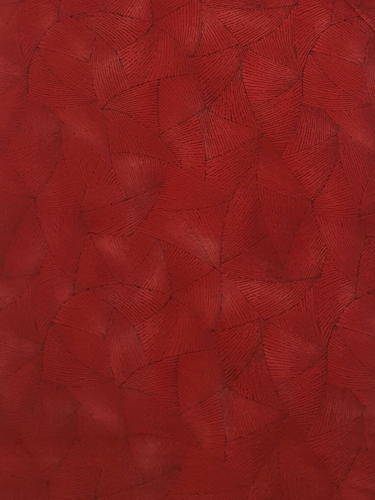 #132 Kona Bay - Rusty red, angled line pattern