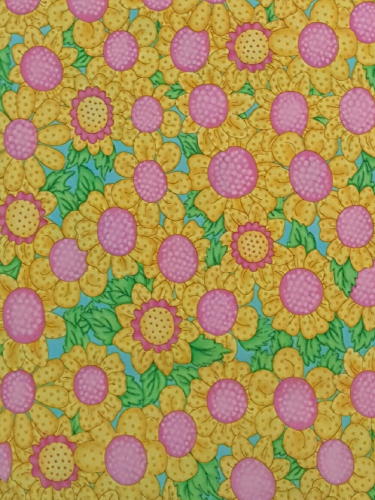 #181 - Moda - Yellow Flowers With Pink Centers