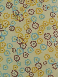 #182 Art Gallery - Paradise - Yellow, Blue, Brown Flowers on Yellow