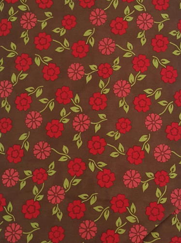 #210 - Henry Glass & Co. - Summer House - Red Flowers On Brown