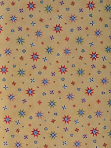 #217 Elizabeth's Studio - Country Quilts - Colorful Stars On Yellowish Background