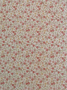 #221- Moda - Kissing Booth - Cream Background With Tiny Pink And Yellow Flowers