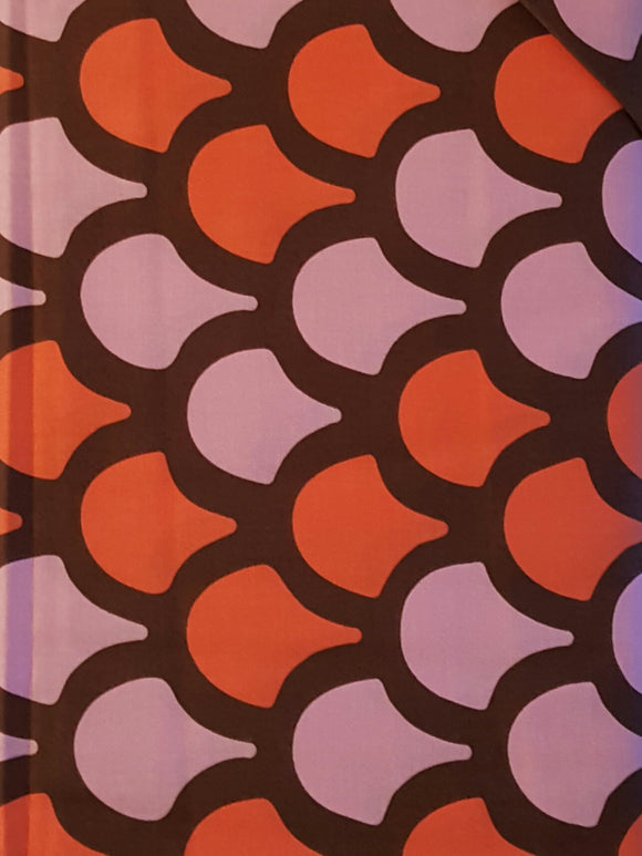 #247 - Moda - Sugar Pop - Liz Scott - Pink And Orange Shell Design On Brown