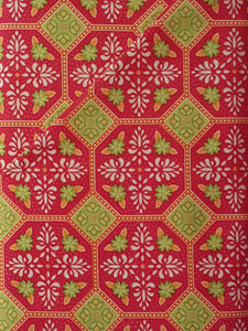#276 - Kaufman - Pink With Lime Green Squares - Symmetrical Pattern