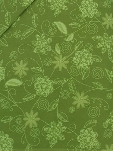 #284 ABS - Green Flowers And Leaves On Green