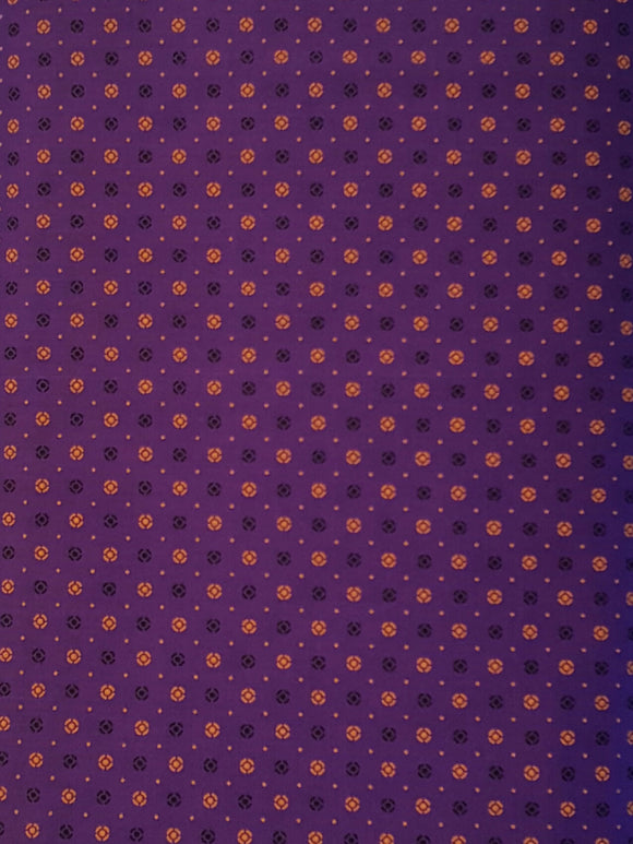 #332 Coral Tree Fabrics - Purple With Tiny Black And Orange Pattern