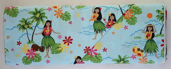 #342 - Kona Bay - Hawaiian Girls - Hula - Tropical - Light Blue