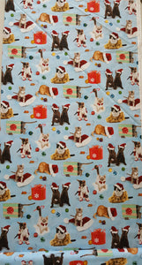 #373 Elizabeth's Studio - Christmas Cats On Baby Blue - Holiday Friends