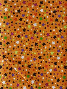 #395 - Riley Blake - Trick Or Treat Halloween - Colorful Stars On Orange
