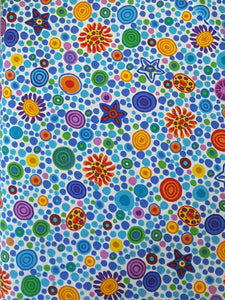 #665 - Hoffman - Colorful Dots, Stars, Flowers - Mostly Blue
