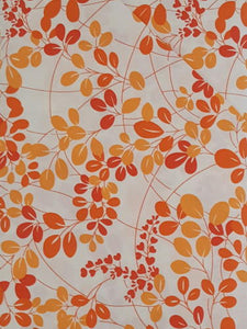 #745 - Moda - Simply colorful V. And Co. - Orange Leaves And Vines On White