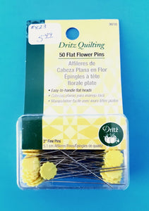 #N73 Dritz 50 Easy to Handle Flat Flower 2" Pins