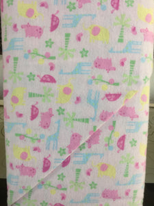 #653 - Flannel - Pink With Jungle Animals