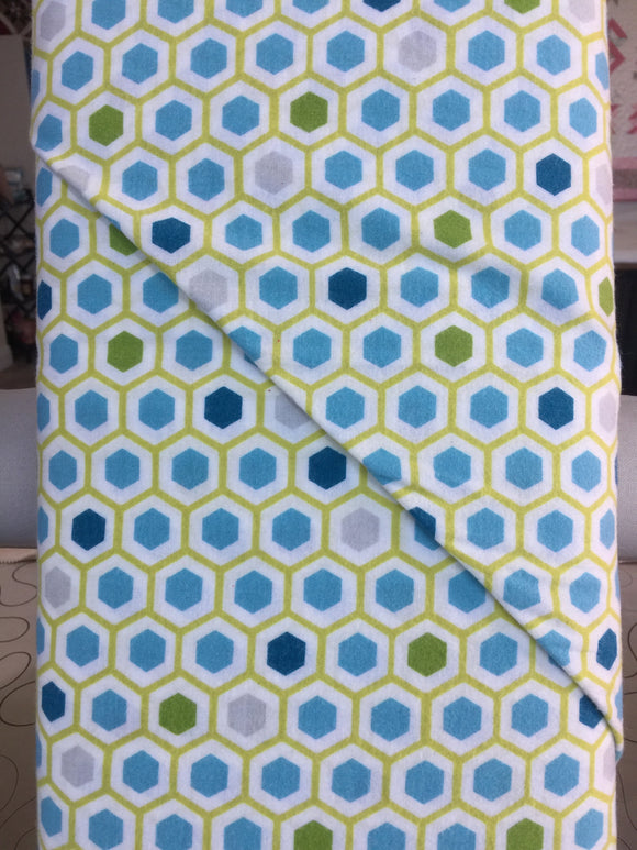 #676 - Moda - Mixed Bag Brushed Studio M - Blue And Gray Hexagons
