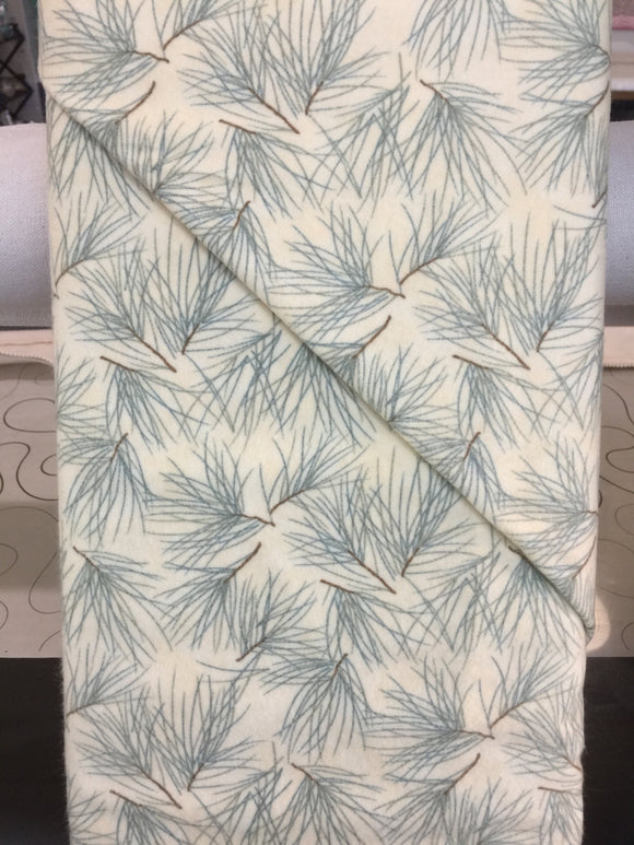 #515 -Moda - Flannel - Beautiful cream colored flannel with pine tree branches.