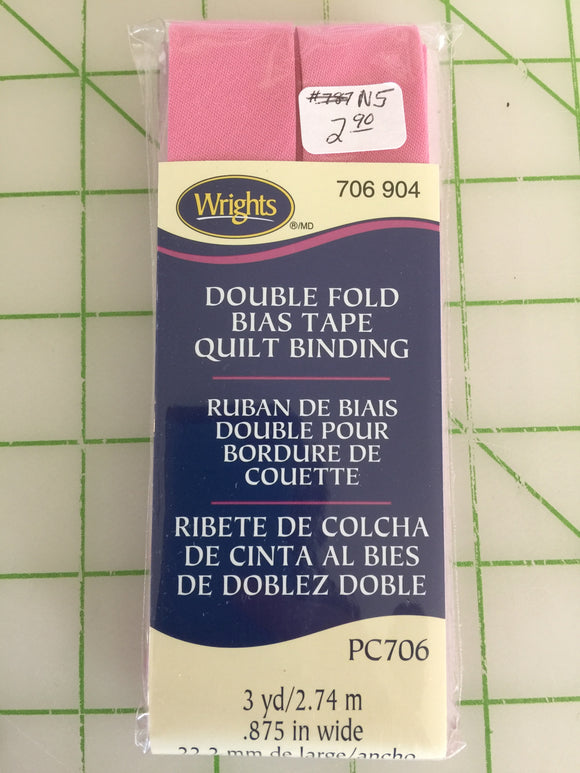 N5 - Wrights - Double Fold Bias Tape - Pink - 3 yds