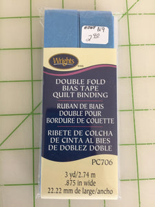 N9 - Wrights - Double Fold Bias Tape - Medium Blue - 3 yds