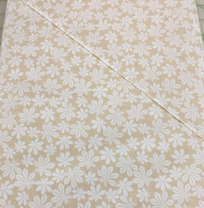 #489 - Whispers Muslin Mate Studio M - Moda - White On Cream With Leaves