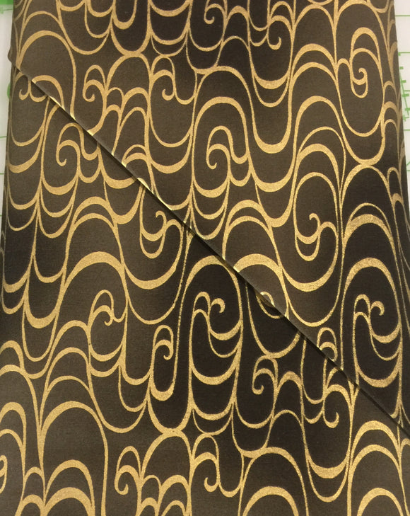 #120 - Kona Bay - Metallic Gold Swirls On Brown