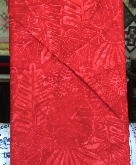 4355 36 - Santorini Batiks - Moda - Rosy Red Leaf Pattern