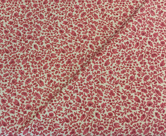 #13855 18 - Moda -Chafarcani - Rosey Red Floral On A Tan Background