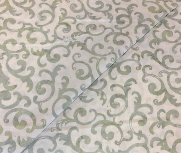 27311 220 - Moda Batik - Felicity Ice - Gray/Green Swirls On White
