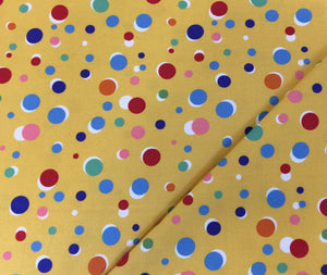 Moda - 21795 14 - Story Time - Multicolored Dots On A Yellow/Gold Background