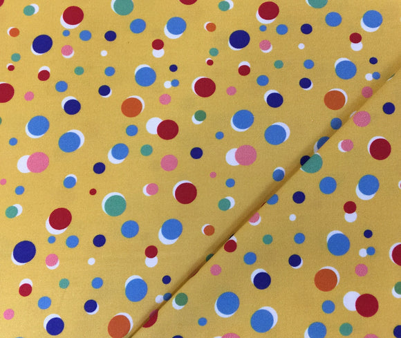 Moda - 21795 14 - Story Time - Multicolored Dots On A Yellow/Gold Background