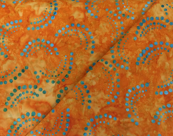 Moda - Batik - 4359 23 - Orange With Swirl Dots