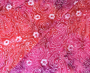 Moda - Batik - 4359 18 - Flamingo Pink & Purple Paisley /Floral