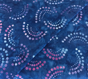 Moda - Batik - Azure - 4359 41 - Dark Blue With Dots/Swirls