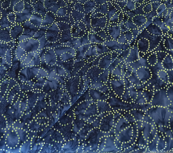 Moda - Batik - 4359 31 - Night - Blue With Loops & Dots