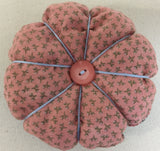 #N705 - Petal Pincushion - Handcrafted With Pink & Blue Fabric